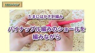 【美由紀の手遊び】たまにはかぎ針編み　パイナップル編みのショールを編みながら