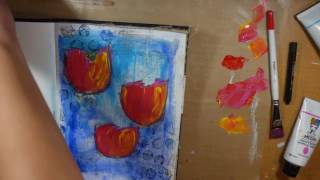 Spring Mixed Media Art in the Dina Wakley Media Journal