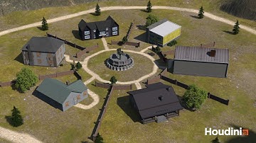 Houdini - Procedurally Generated and Manually Modelled World