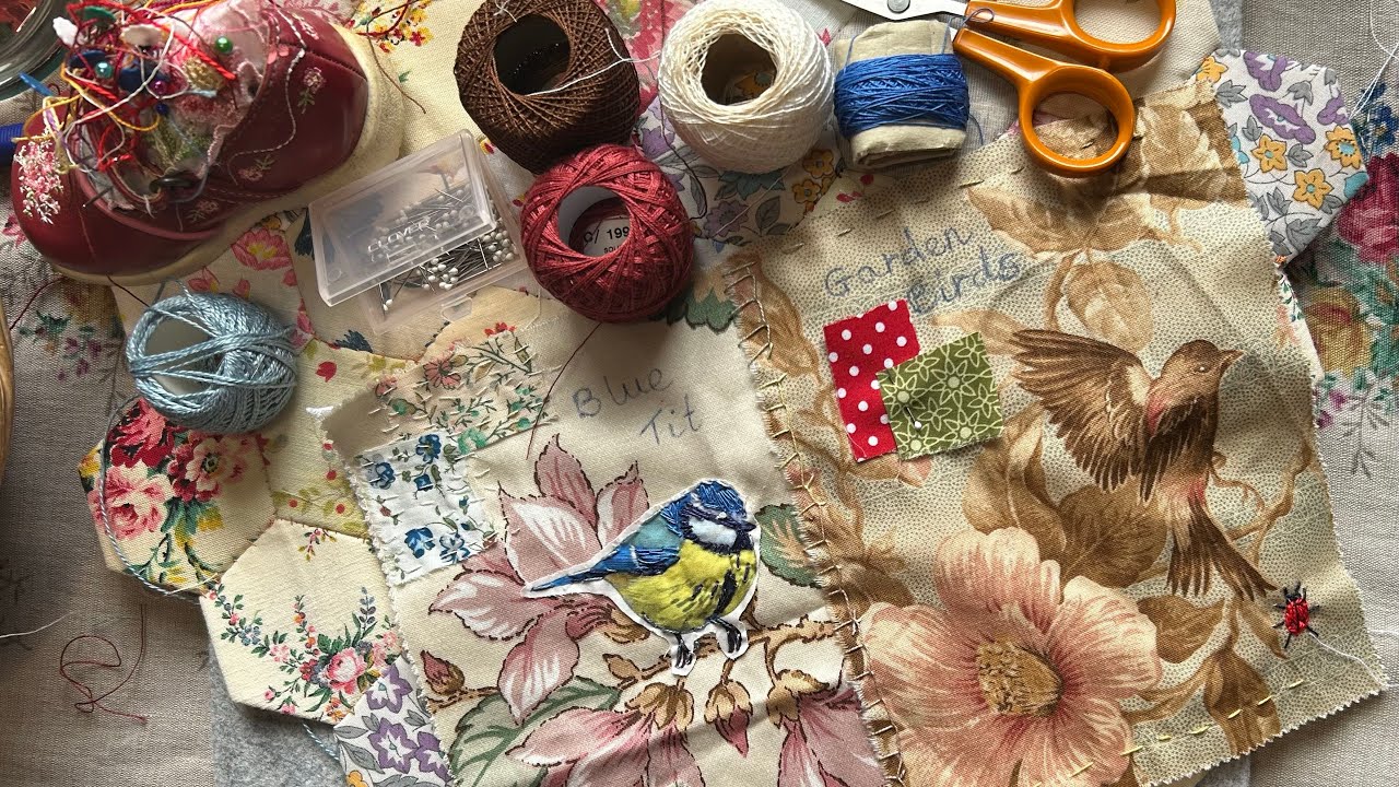 RJOS Vol 9 - Textile Tales - Garden Birds Slow Stitched Fabric Book