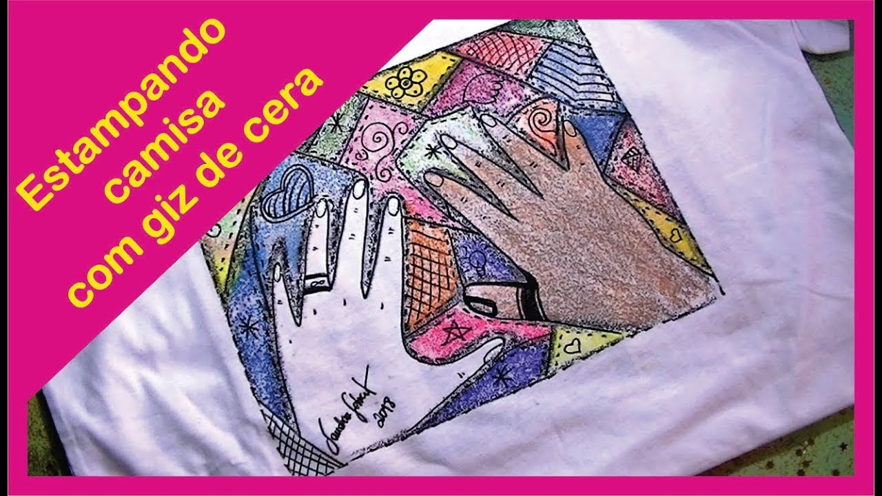 COMO ESTAMPAR CAMISA COM GIZ DE CERA -  ACRILEX 2018