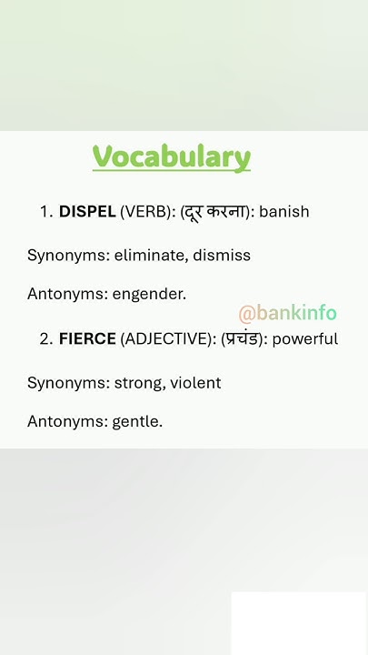 Vocabulary #263 #english #wordmeaning #bankexams2024 #learnenglish # ...