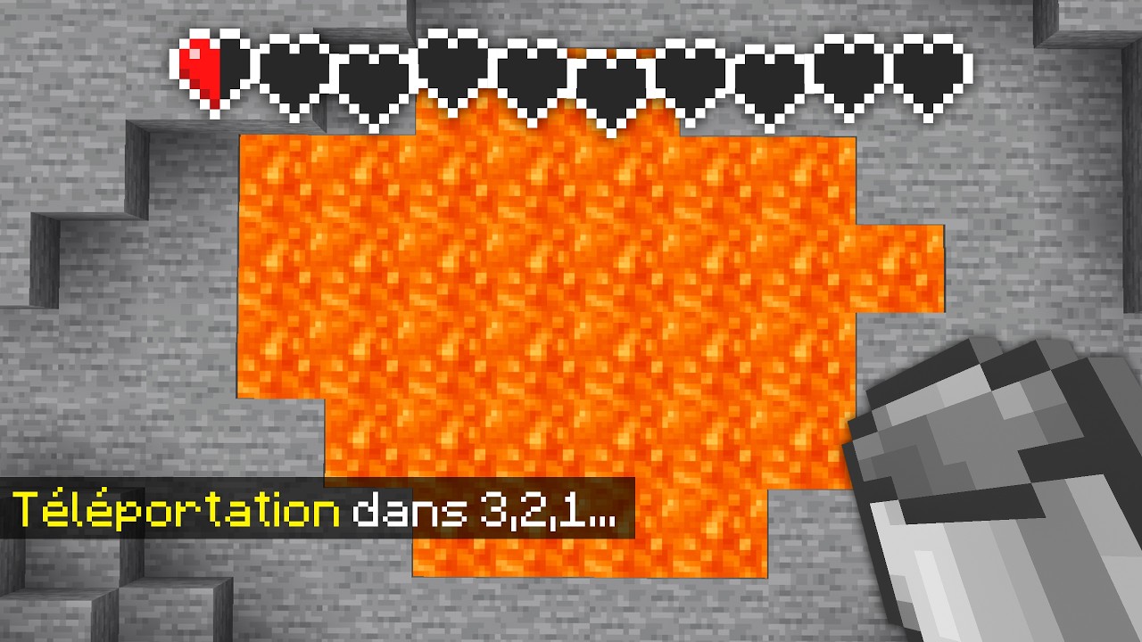 Si tu prends un dégât, tu te Téléportes sur Minecraft.. (impossible)