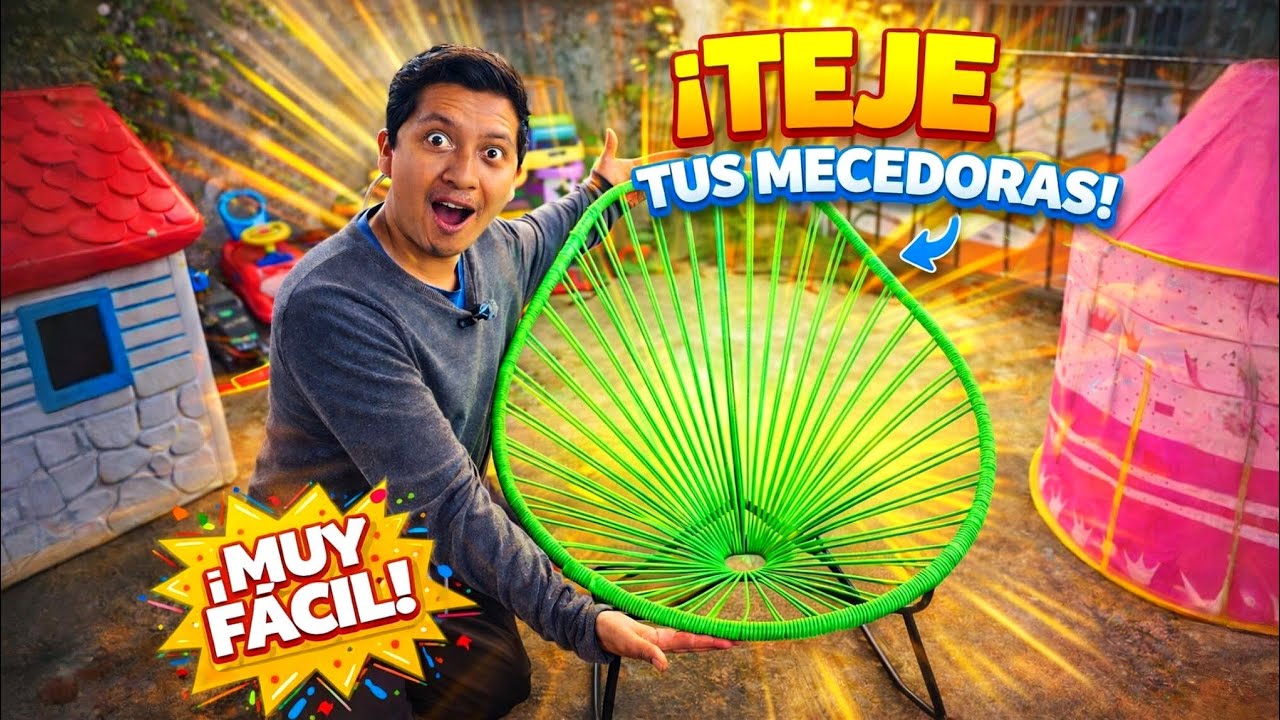 ¡HAZLO TU MISMO! COMO TEJER una MECEDORA (SILLA ACAPULCO) FÁCILMENTE 👌🏻| REPARACIONES EN CASA 🏡