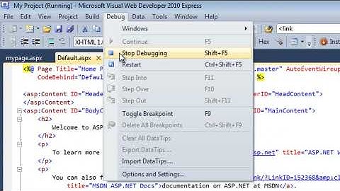 ASP.NET 4.0 Essential Skills Lesson 1-8: Run a project in debug mode