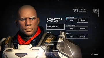 Destiny - (Alpha) Character Customization (Appearance) Races (Awaken, Human) Gender, Face Hair PS4
