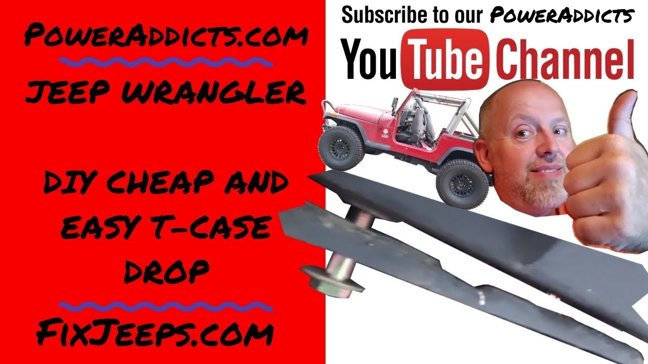 Jeep Wrangler YJ - Transfer Case Drop to stop drive shaft vibrations -  YouTube