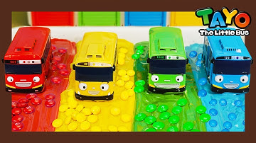 Tayo Carrier Car Play l Rainbow Chocolate Swimming Pool l Toys with Colors