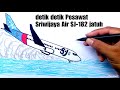 Detik detik Pesawat Sriwijaya Air SJ-182 Jatuh Di Laut, Menggambar dan Mewarnai Pesawat #DN