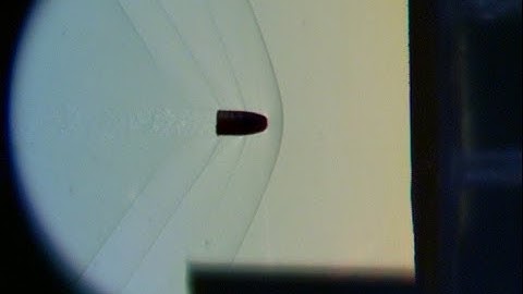 Bow And Oblique Shock Wave Reflection Off Target High Speed Slow Motion Schlieren