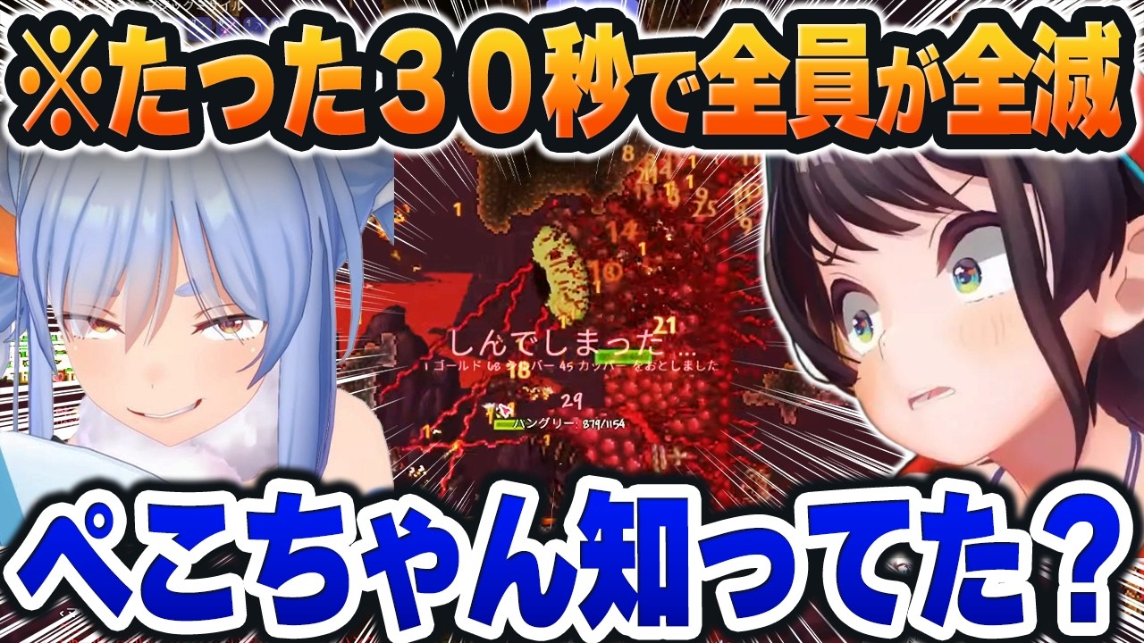 【＃ホロテラリア】『30秒で全滅』←ぺこらはを知ってた？『地獄』のボスに挑んだ末路ｗ【ホロライブ切り抜き/大空スバル/宝鐘マリン/白銀ノエル/白上フブキ/兎田ぺこら/大神ミオ】