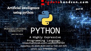 Python *Modules*some usefull modules *Data Base connectivity | AI part 13