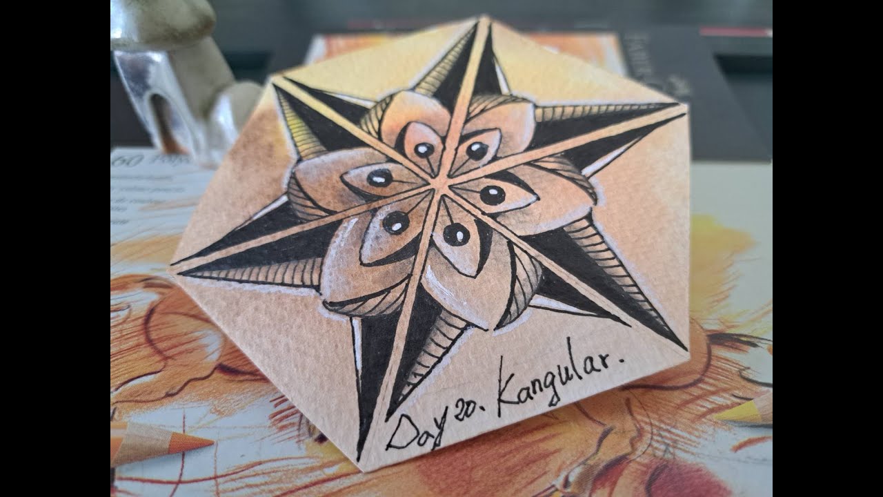 Kangular Tangle 2025 INKTOBER TANGLES ||Day20~Kangular|| 渲染禪繞.放鬆.舒壓.輕鬆畫. - YouTube