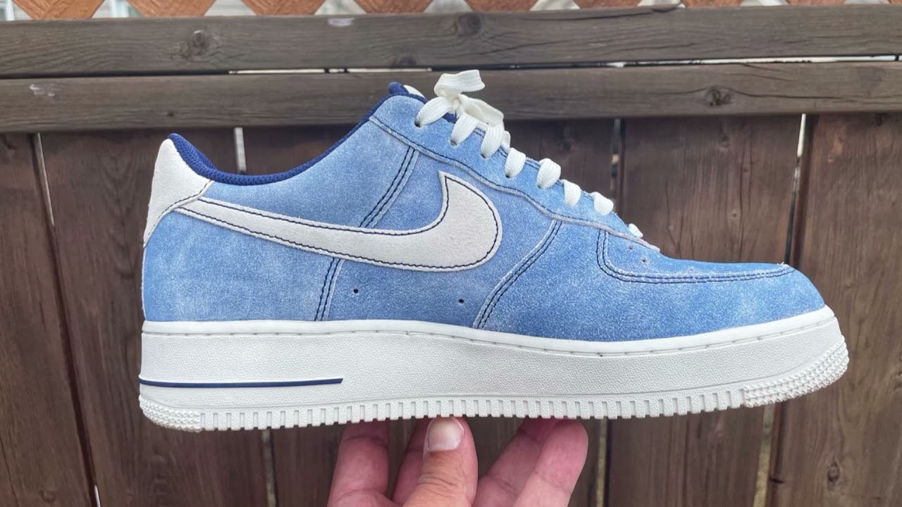 blue suede nike air force 1