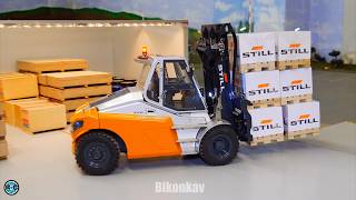 Lesu 1/14 Heavy Rc Hydraulic Forklift STILL & Great RC Trucks and RC Construction Zone Action!