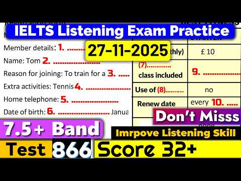 IELTS Listening Practice Test 2025 With Answers Recent Exam 27 11 2025