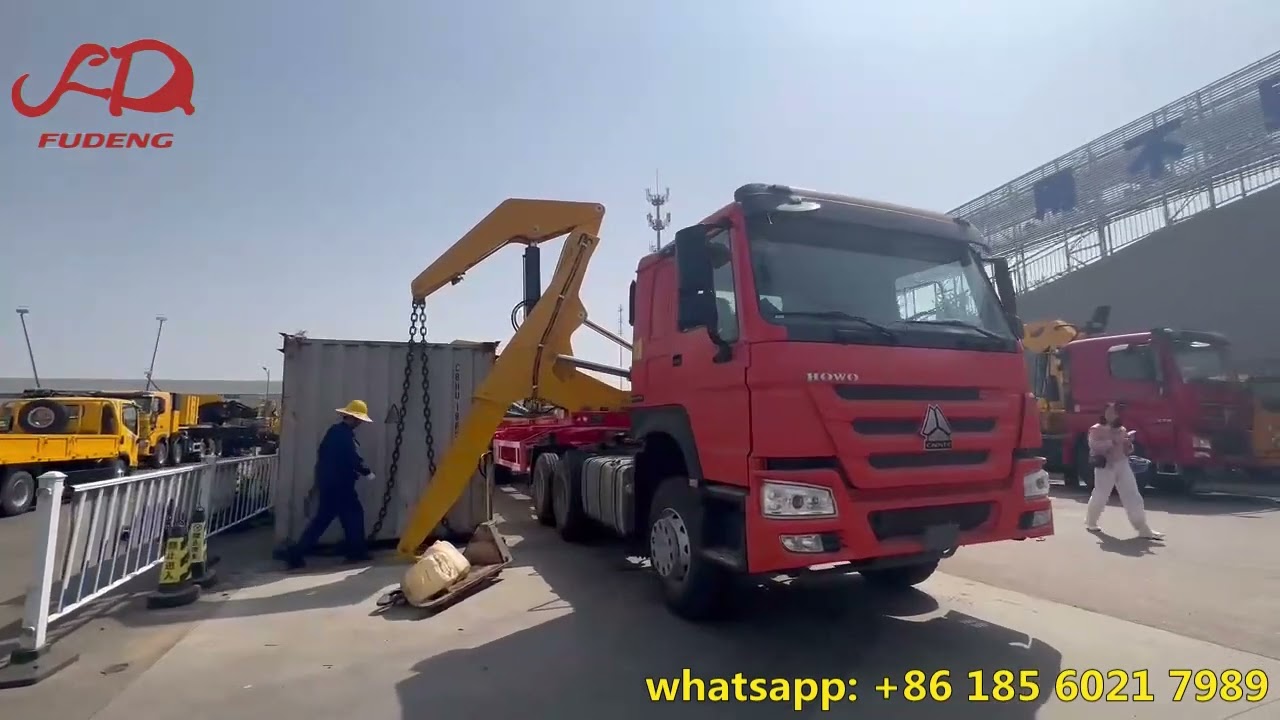 40ft container side lifter trailer XCMG container side loader trailers, With Sinotruk howo tractor