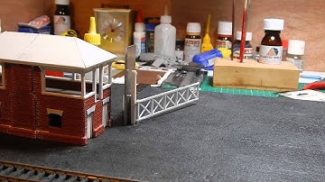 Working level crossing gate.