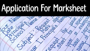 Application For Marksheet Issue | Write & Make