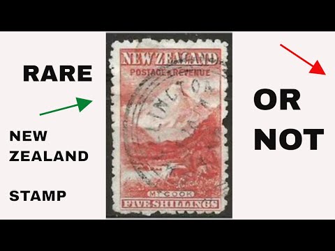 New Zealand Stamps Date: 1903' Mt Cook Five Shillings Valuable Stamp Values