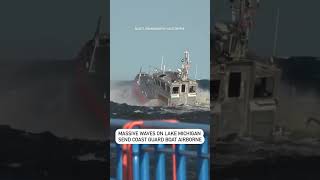 Mive Waves On Lake Michigan Send Coast Guard Boat Airborne
