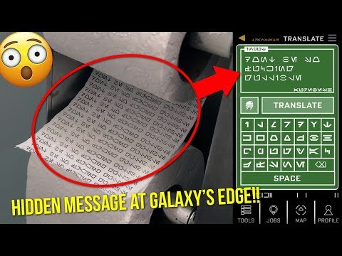 Hidden Aurebesh at Star Wars Galaxy's Edge WHAT DOES IT MEAN!?!?