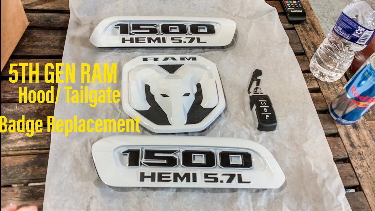 5th Gen Ram Color Matched Emblems Installed / Removal Process for Hood &  Tailgate. 