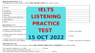 Ielts Listening Practice Test 15 Oct 2022