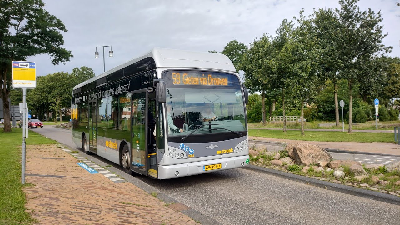 Qbuzz Streekbus 7223 als Lijn 59 naar P+R Gieten via P+R Borger - YouTube