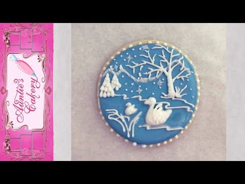 Swan Lake Cookie with Royal Icing