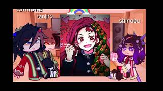 shinobu tomioka y tanjiro reaccionan a...(giyuutan?) (giyushino?). ( cortó)