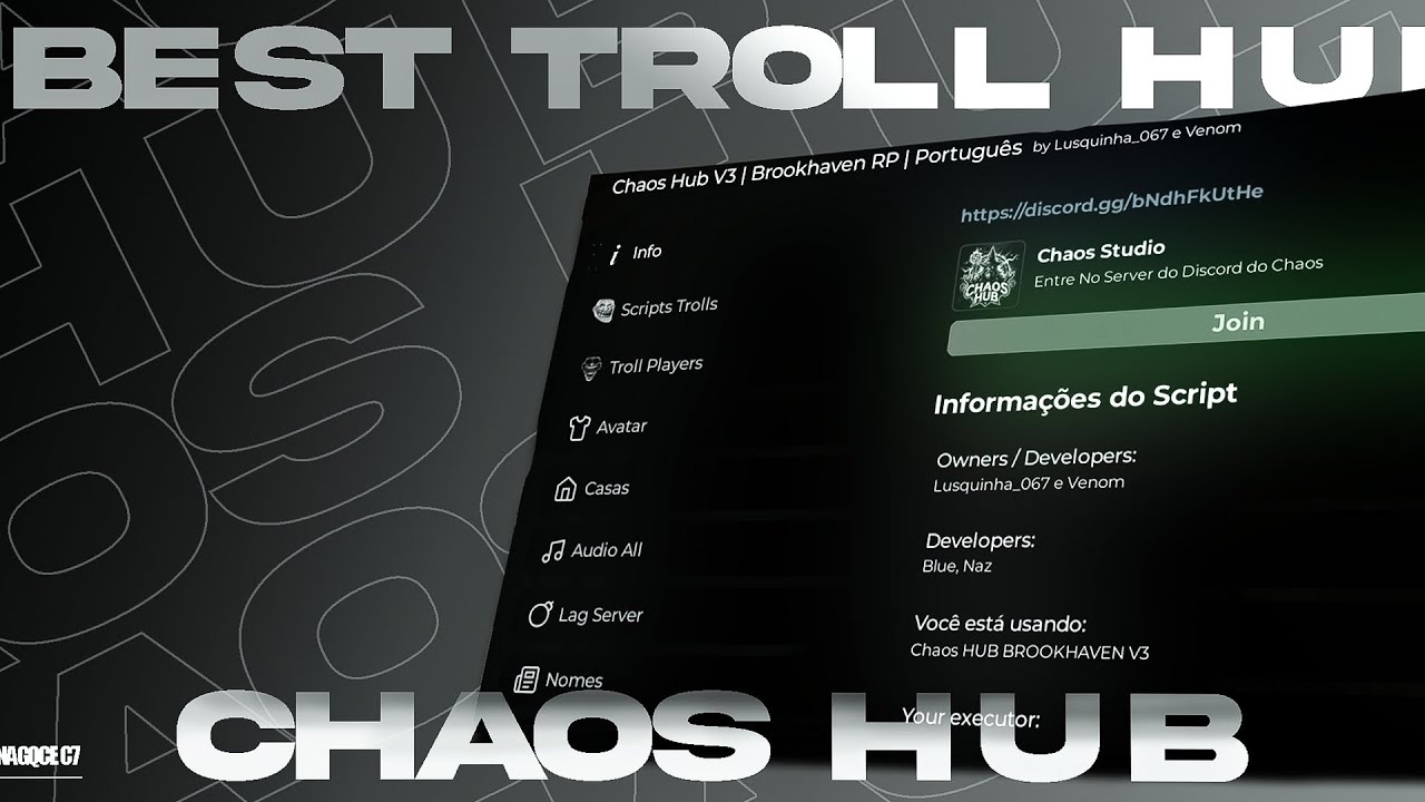 💣 Chaos Hub SCRIPT TROLL! Error666 + Audio All(FREE) + Lag no ...