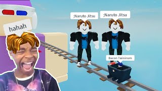 ROBLOX Cart Ride ADMIN TROLLING Funny Moments(Memes) screenshot 4