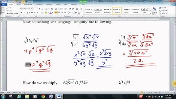 210 and 240 5 6 Radical Expressions