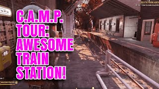 Fallout 76 CAMP TOUR AWESOME TRAIN STATION BUILD