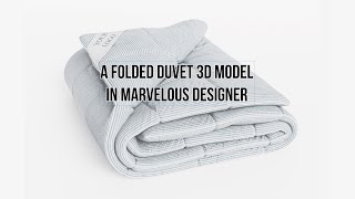 Folding a duvet 3d model in Marvelous Designer _ Tutorial