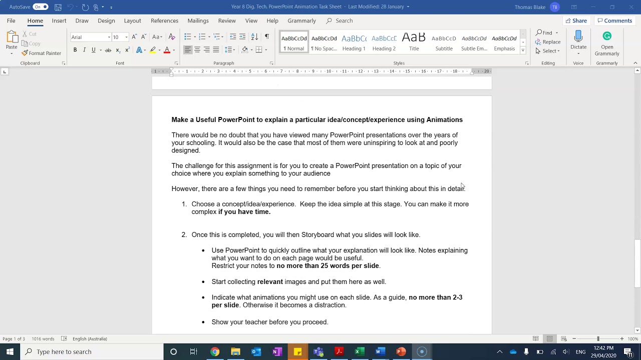 how to make assignment on powerpoint