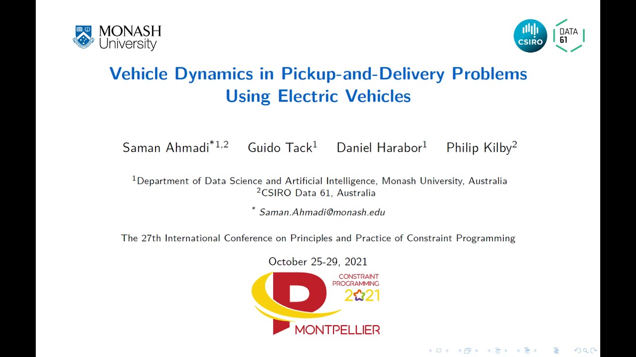 CP2021 "Vehicle Dynamics in Pickup-and-Delivery Problems Using Electric Vehicles"