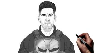 How To Draw The Punisher | Step By Step | Marvel