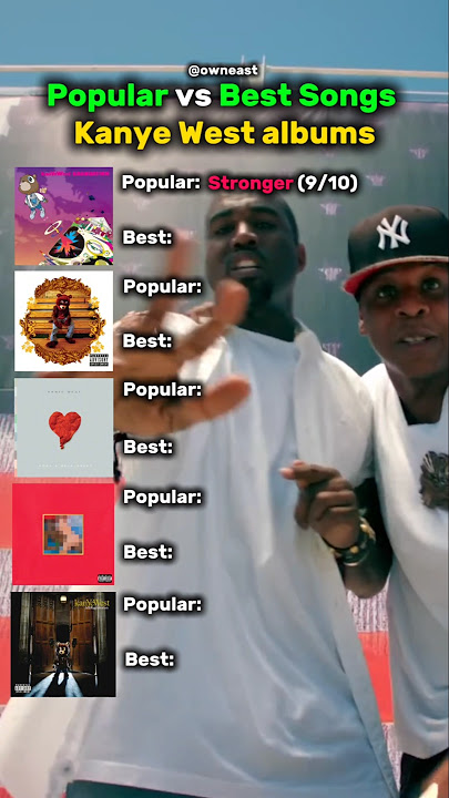 [Popular vs Best Songs Kanye West albums]