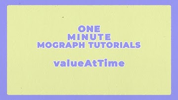 How to use the valueAtTime expression  - One Minute Motion Graphics Tutorial