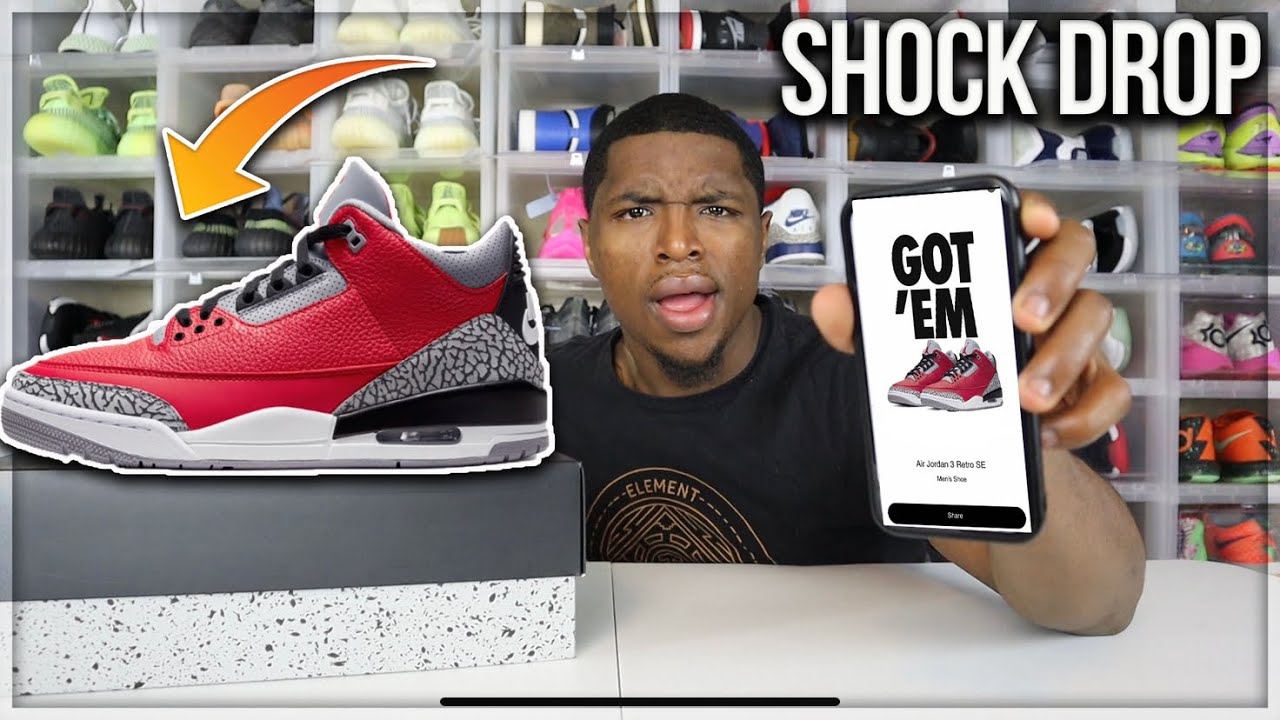 Air Jordan 3 Red Cement Unite Shock Drop Youtube