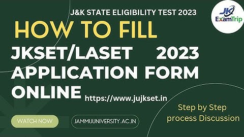 How to Fill JKSET/LASET 2023 Application form Online l JKSET 2023 Apply Online l LASET 2023 l JKSET