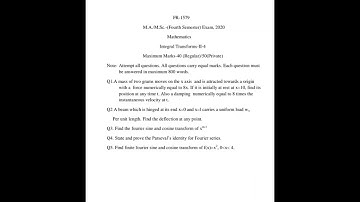integral transform 4th semester 2020 paper                ( m.sc mathematics)