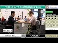 MAGNUS CARLSEN VS WANG HAO | WORLD BLITZ CHAMPIONSHIP 2018