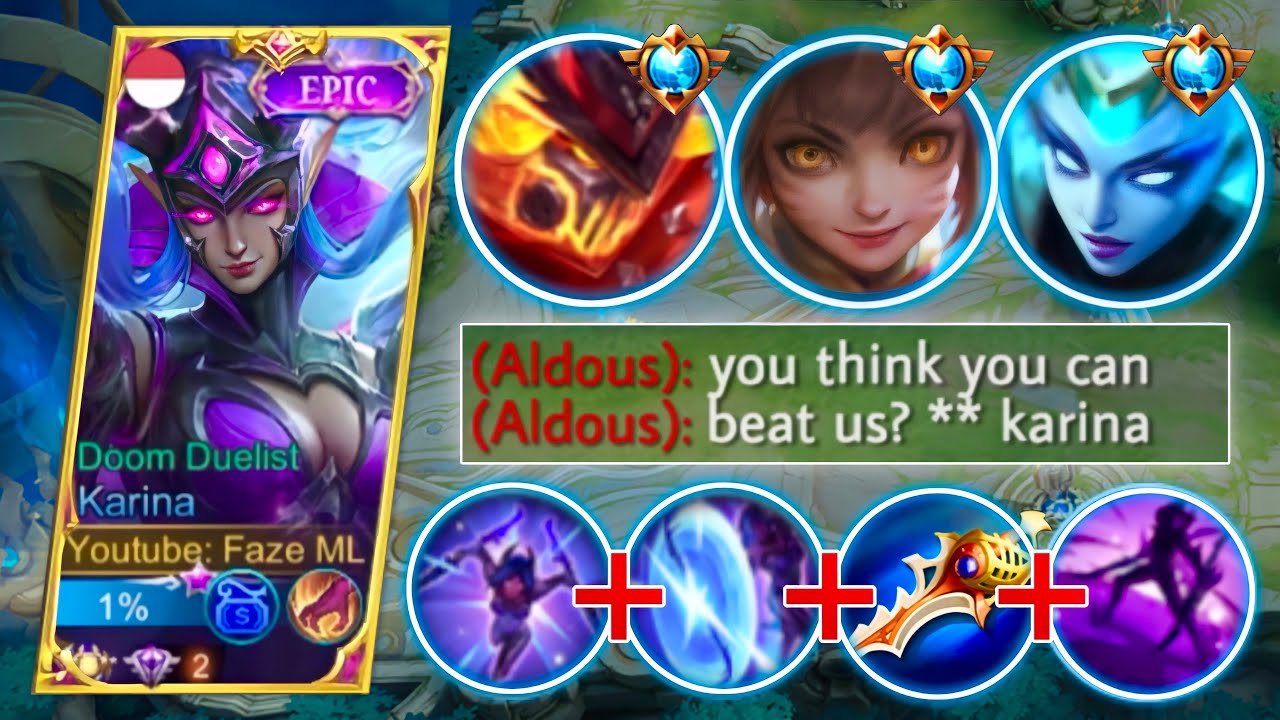 NEW BUILD!! KARINA ONE SHOT BUILD COMBO (1ST SKILL + DIVINE RAPIER