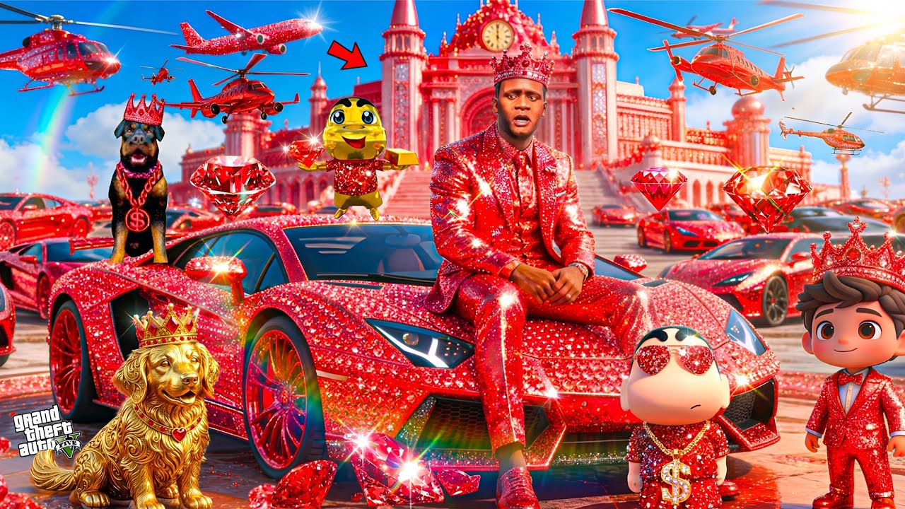 Franklin Touch Everything Diamond & Gold in GTA 5 | SHINCHAN and CHOP