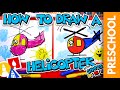 How to draw a helicopter with shapes  preschool