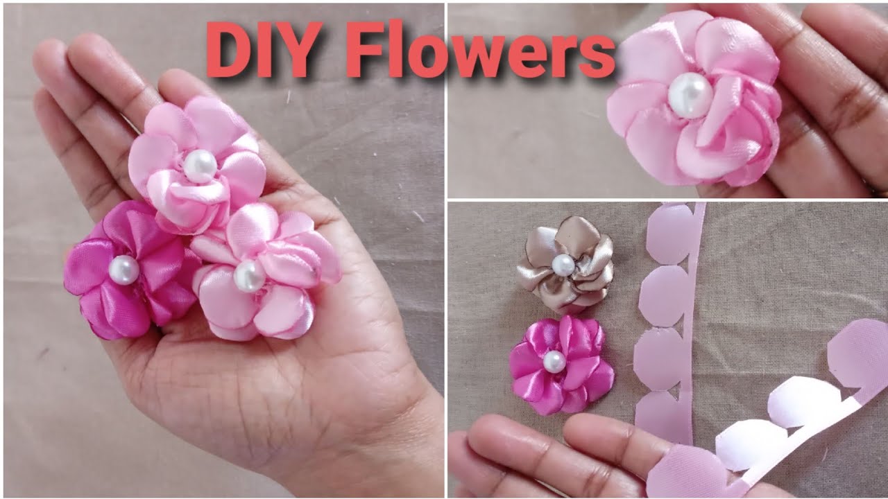 How to Make Easy Satin Ribbon Flowers Ribbon Flower Tick DIY Flower