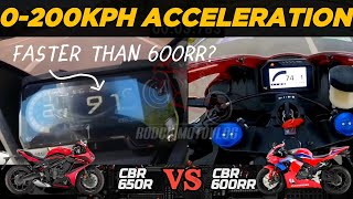 Honda CBR650R 🆚️ Honda CBR600RR | 0-200kph Acceleration | Top Speed Attempt 🔥